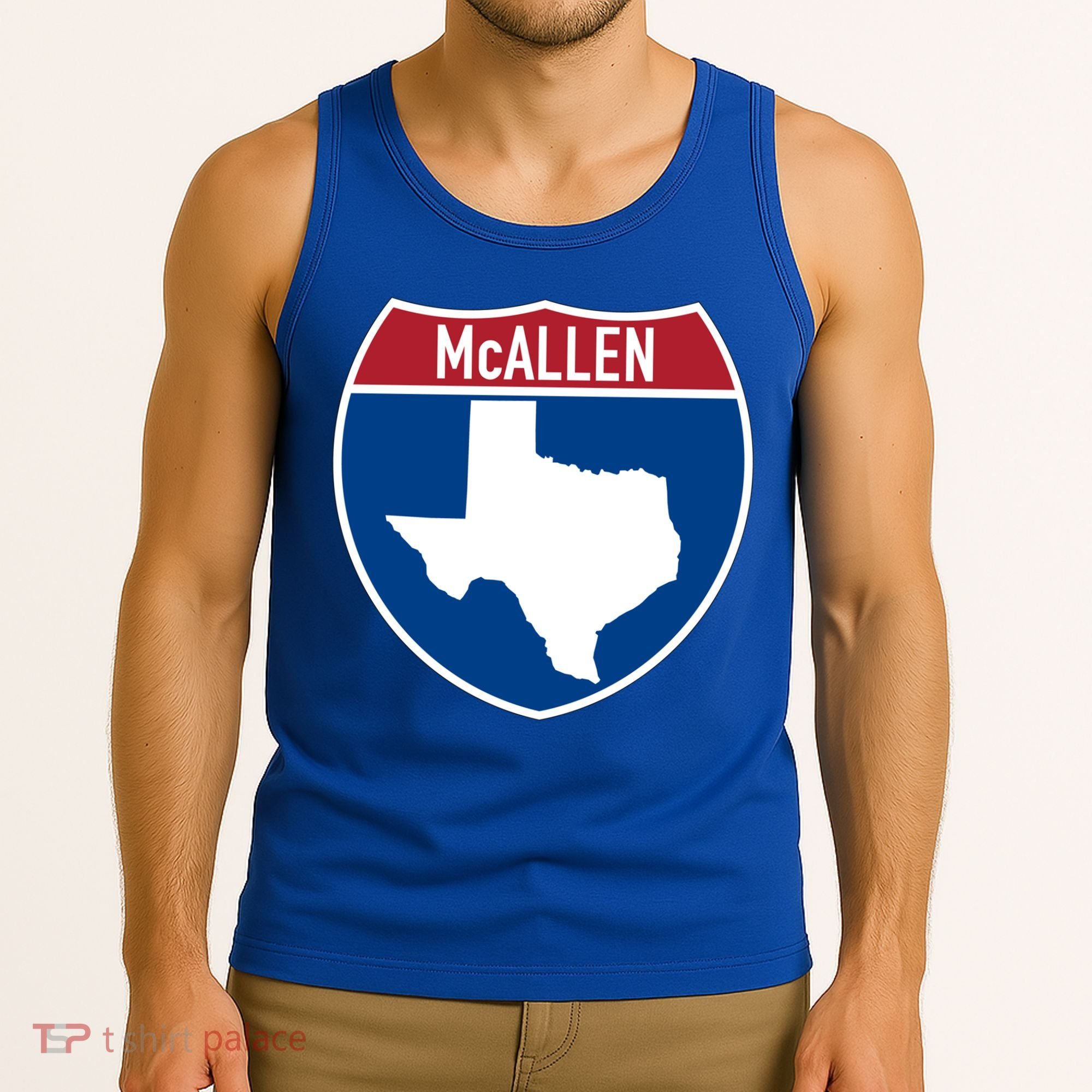 Mcallen Texas Tx Interstate Highway Vacation Souvenir Great Gift Tank Top