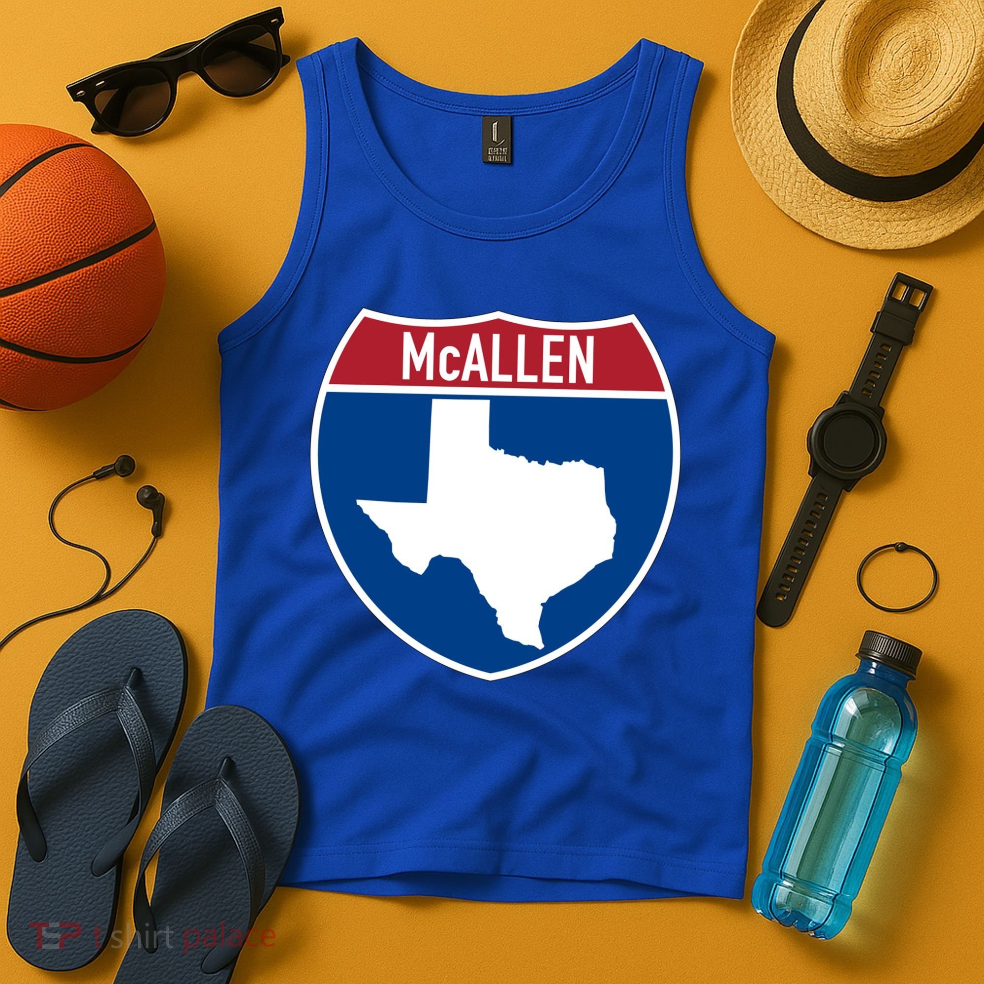 Mcallen Texas Tx Interstate Highway Vacation Souvenir Great Gift Tank Top