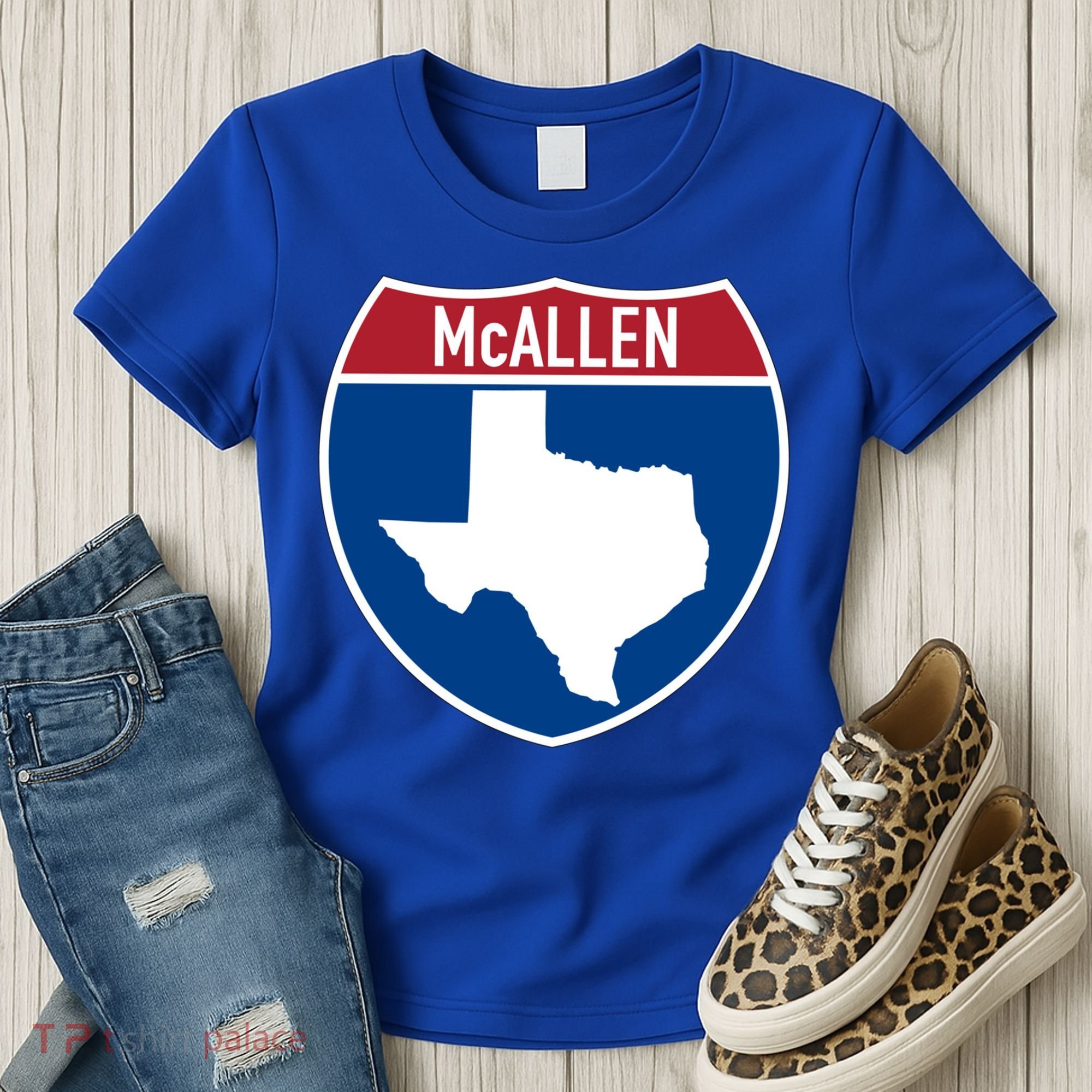 Mcallen Texas Tx Interstate Highway Vacation Souvenir Great Gift Women's T-Shirt
