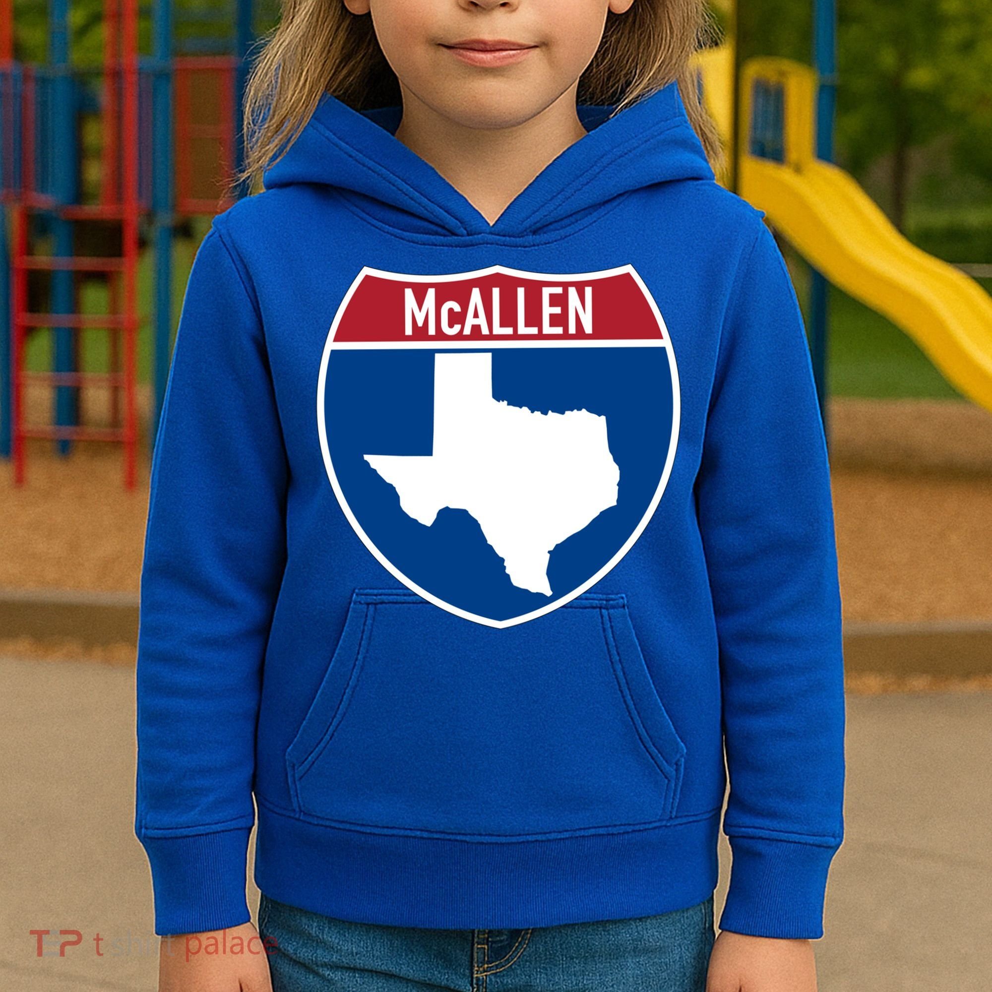 Mcallen Texas Tx Interstate Highway Vacation Souvenir Great Gift Kids Hoodie