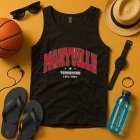 Maryville Tennessee Tn Souvenir College Style Red Throwback Tank Top thumb 4