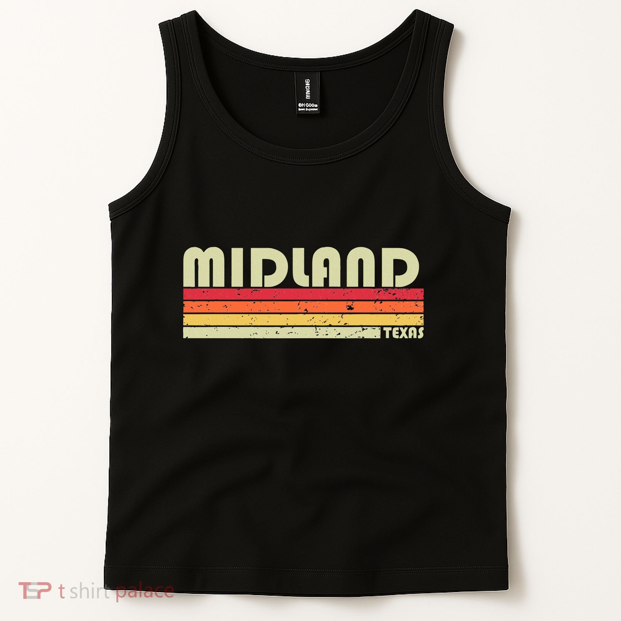 Midland Tx Texas Funny City Home Roots Gift Retro 70s 80s Tank Top