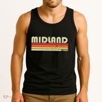 Midland Tx Texas Funny City Home Roots Gift Retro 70s 80s Tank Top thumb 3