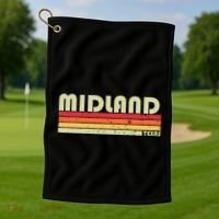 Midland Tx Texas Funny City Home Roots Gift Retro 70s 80s Golf Towel thumb 1