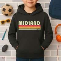 Midland Tx Texas Funny City Home Roots Gift Retro 70s 80s Kids Hoodie thumb 2
