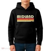 Midland Tx Texas Funny City Home Roots Gift Retro 70s 80s Kids Hoodie thumb 4