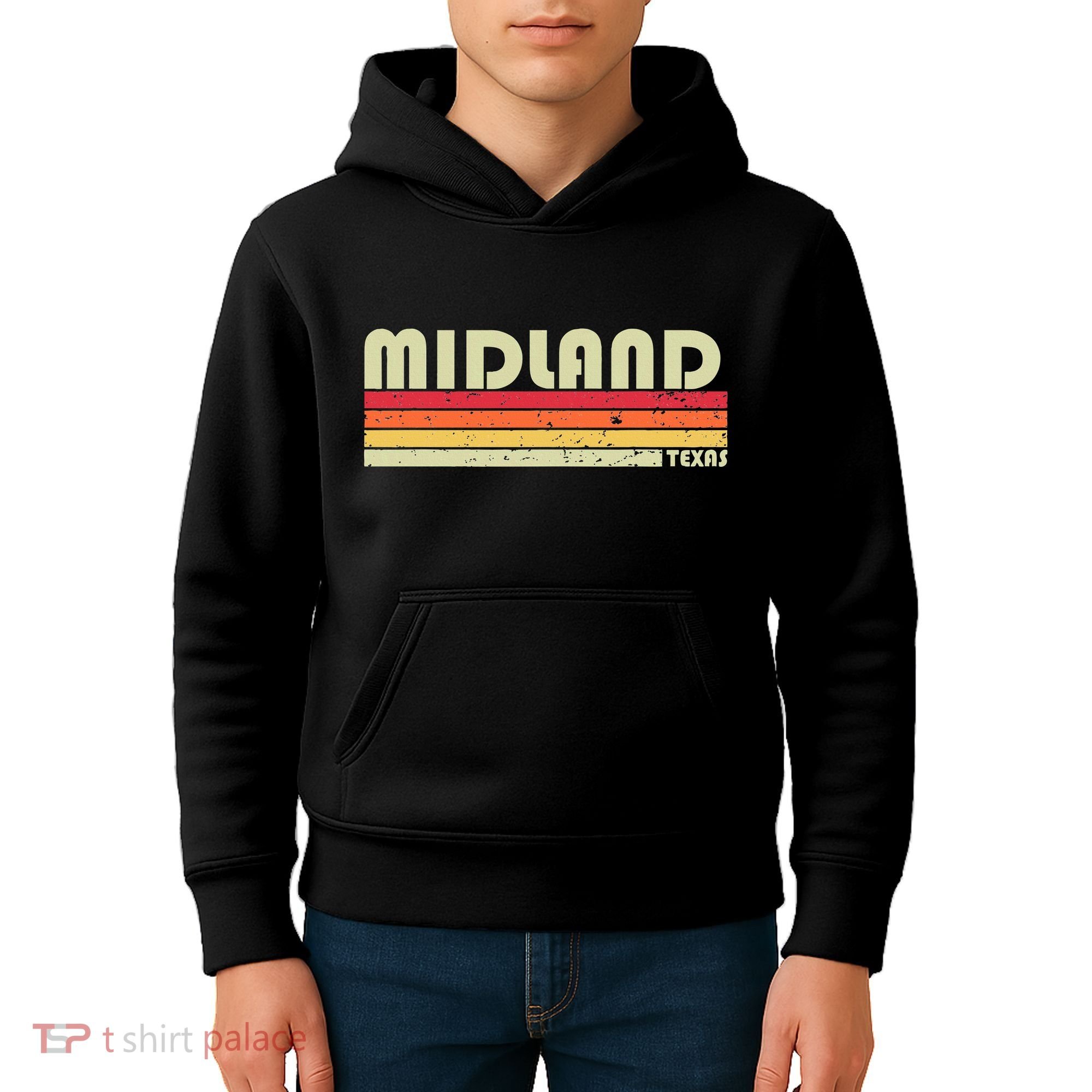 Midland Tx Texas Funny City Home Roots Gift Retro 70s 80s Kids Hoodie