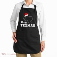 Merry Texmas Texas State Christmas Light Outline Santa Hat Apron thumb 2