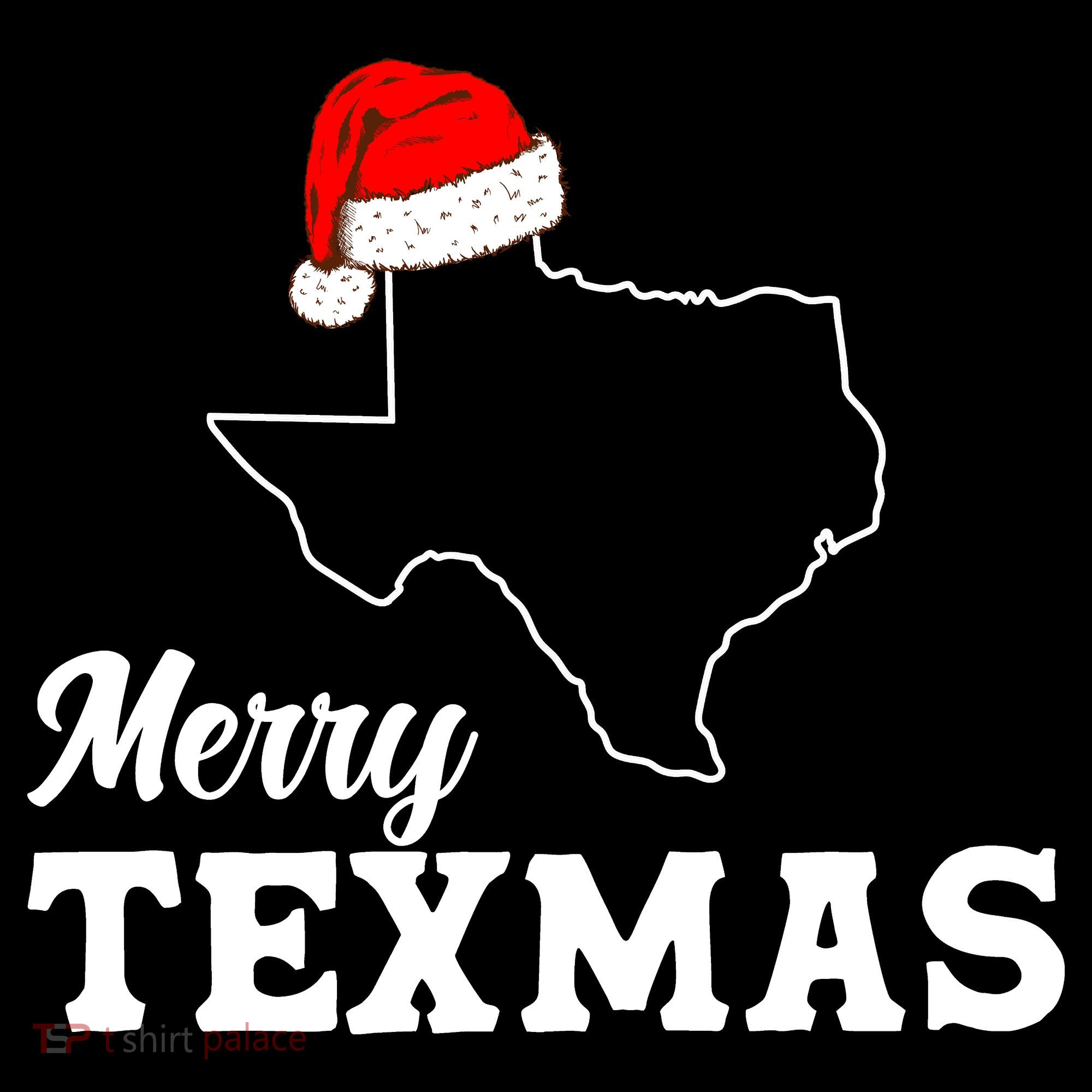 Merry Texmas Texas State Christmas Light Outline Santa Hat Women's Hoodie