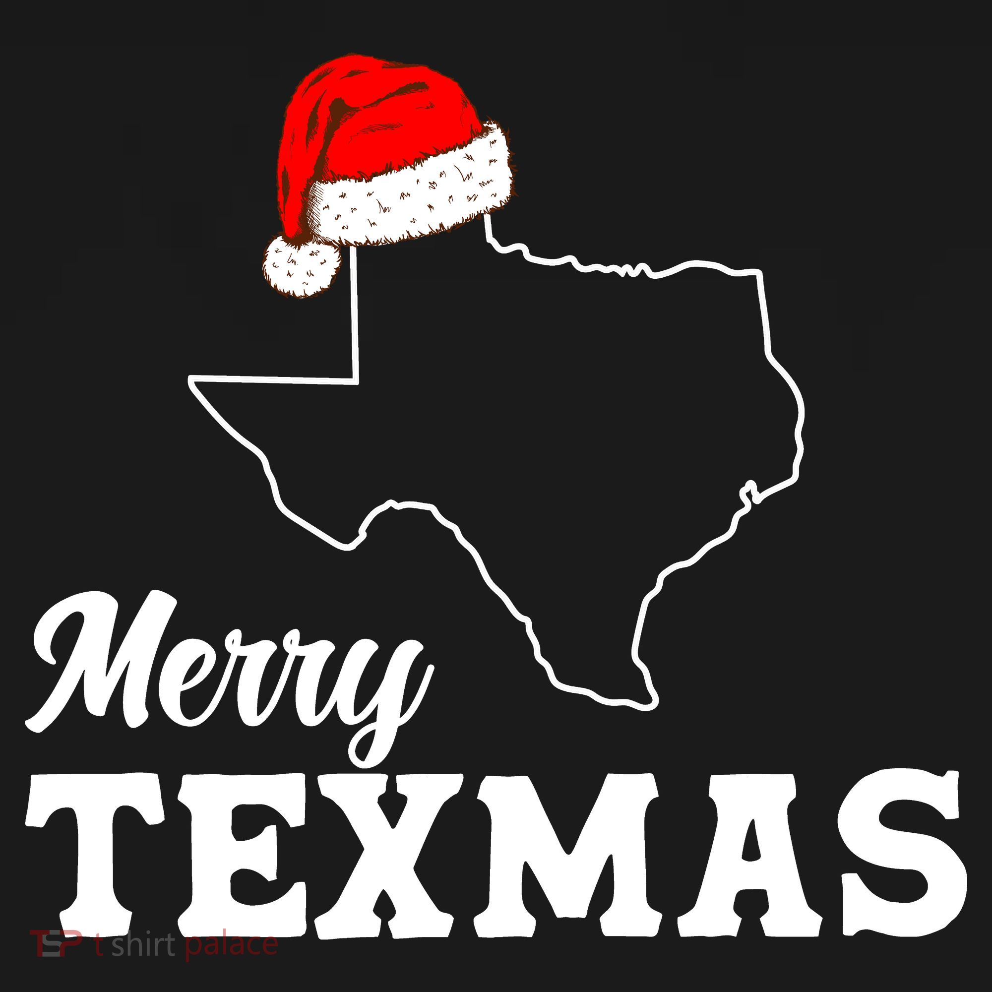 Merry Texmas Texas State Christmas Light Outline Santa Hat Women's Tank Top