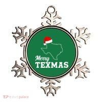 Merry Texmas Texas State Christmas Light Outline Santa Hat Ornament thumb 0