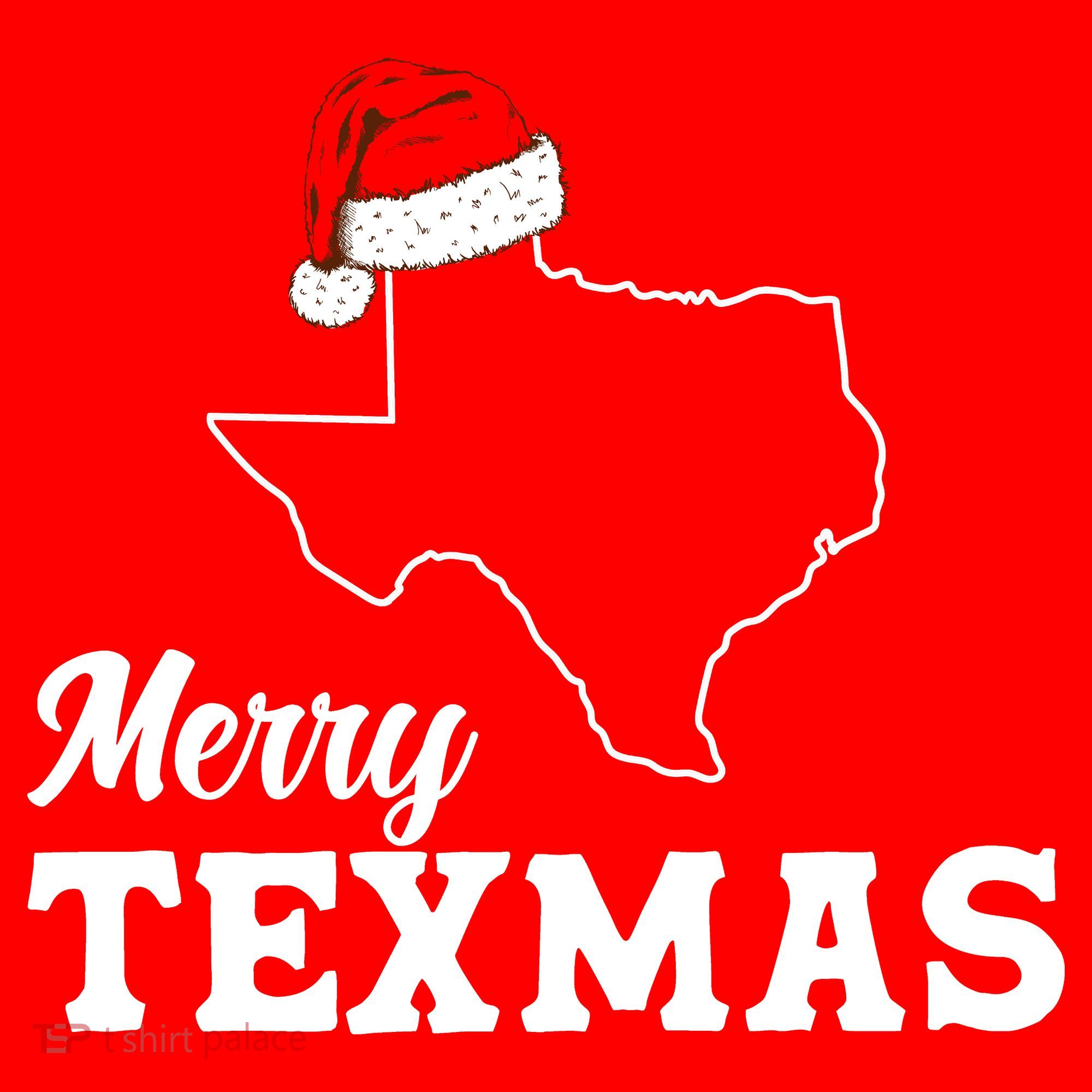 Merry Texmas Texas State Christmas Light Outline Santa Hat Santa Hat