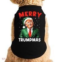 Merry Trumpmas Trump Christmas Santa Hat Gift Doggie Tank thumb 0
