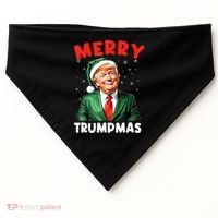 Merry Trumpmas Trump Christmas Santa Hat Gift USA-Made Doggie Bandana thumb 0