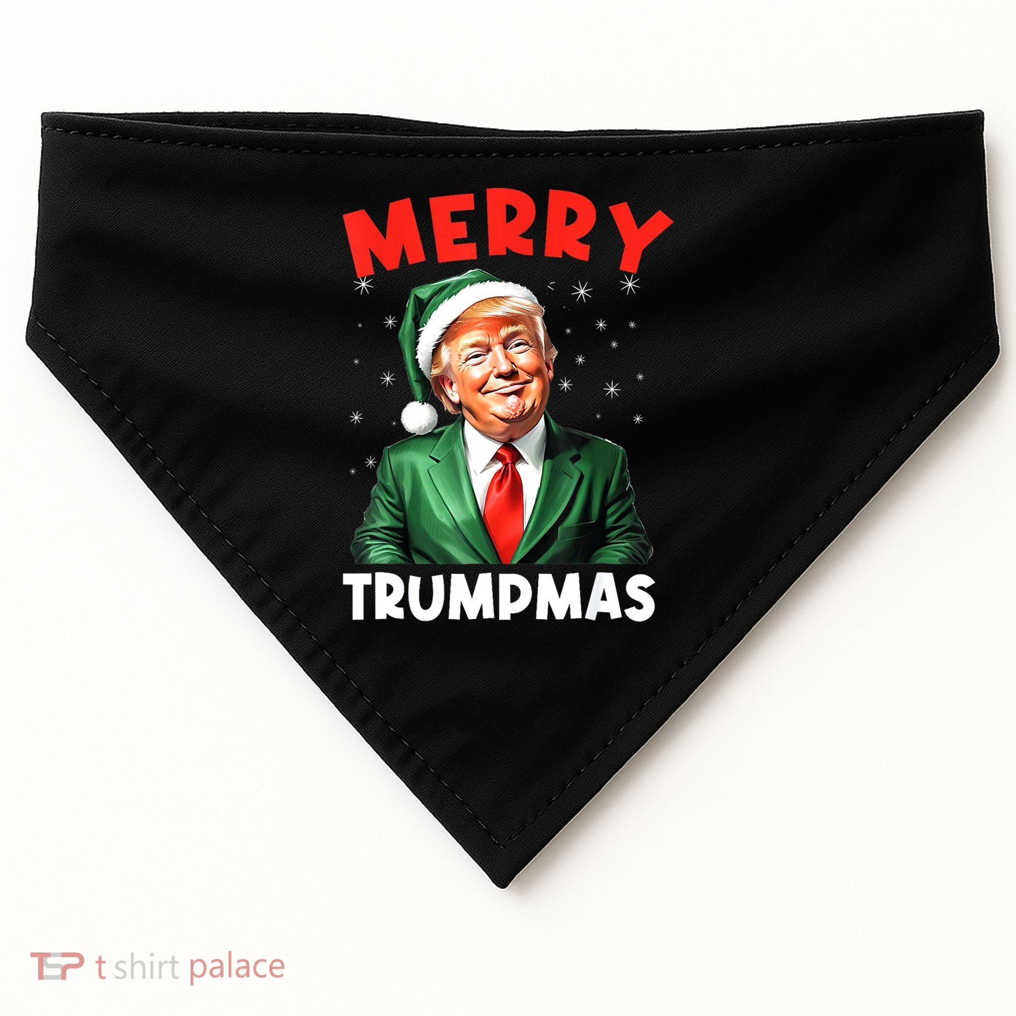 Merry Trumpmas Trump Christmas Santa Hat Gift USA-Made Doggie Bandana