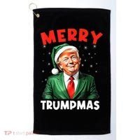 Merry Trumpmas Trump Christmas Santa Hat Gift Golf Towel thumb 0