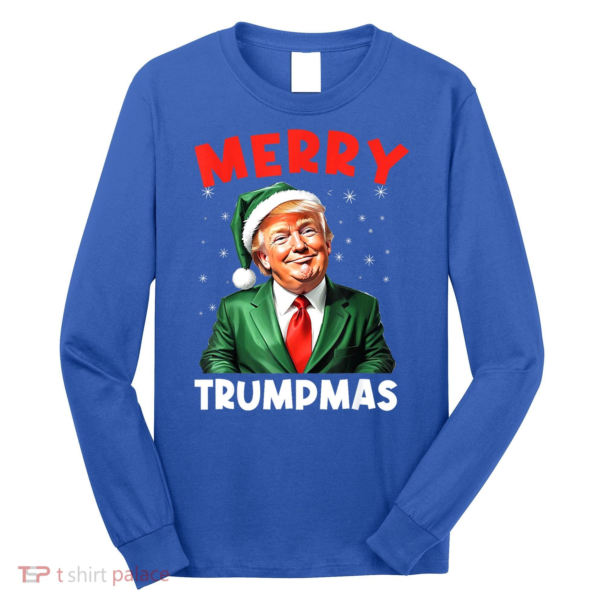 Merry Trumpmas Trump Christmas Santa Hat Gift Long Sleeve Shirt