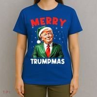 Merry Trumpmas Trump Christmas Santa Hat Gift T-Shirt thumb 4