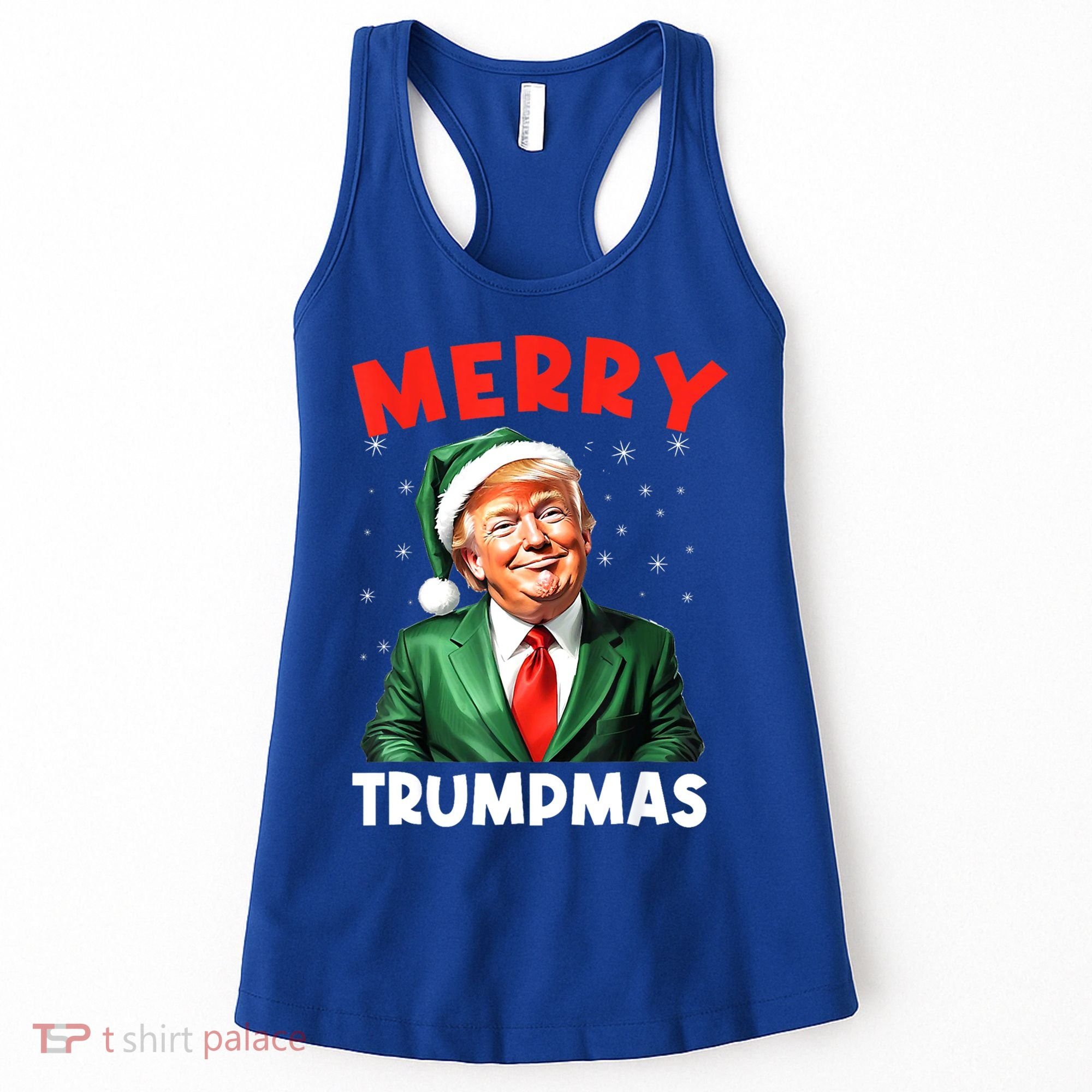 Merry Trumpmas Trump Christmas Santa Hat Gift Women's Tank Top