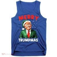 Merry Trumpmas Trump Christmas Santa Hat Gift Tank Top thumb 0