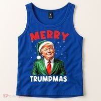 Merry Trumpmas Trump Christmas Santa Hat Gift Tank Top thumb 2