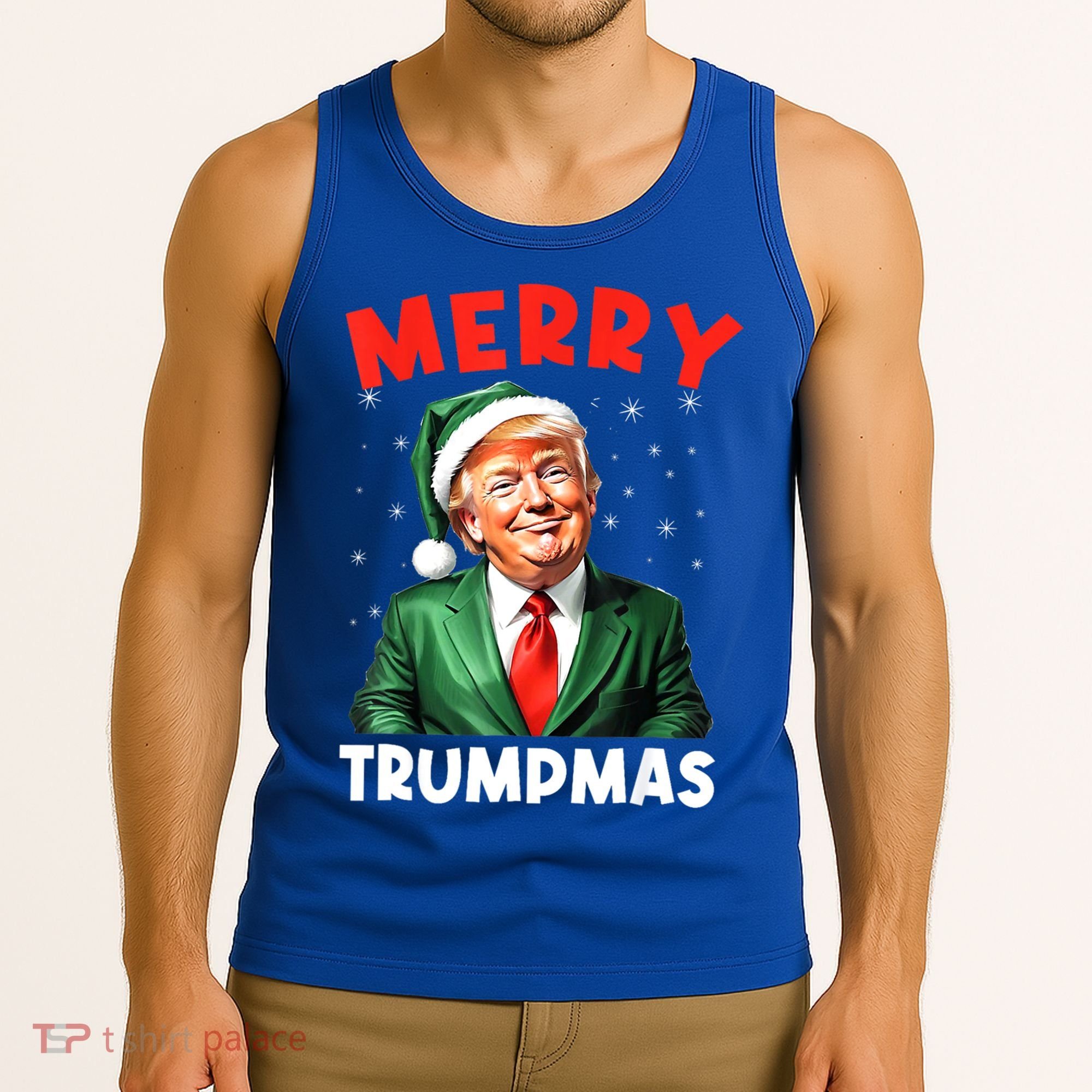 Merry Trumpmas Trump Christmas Santa Hat Gift Tank Top