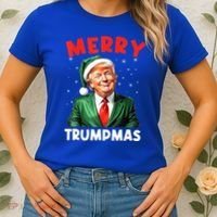 Merry Trumpmas Trump Christmas Santa Hat Gift Women's T-Shirt thumb 2