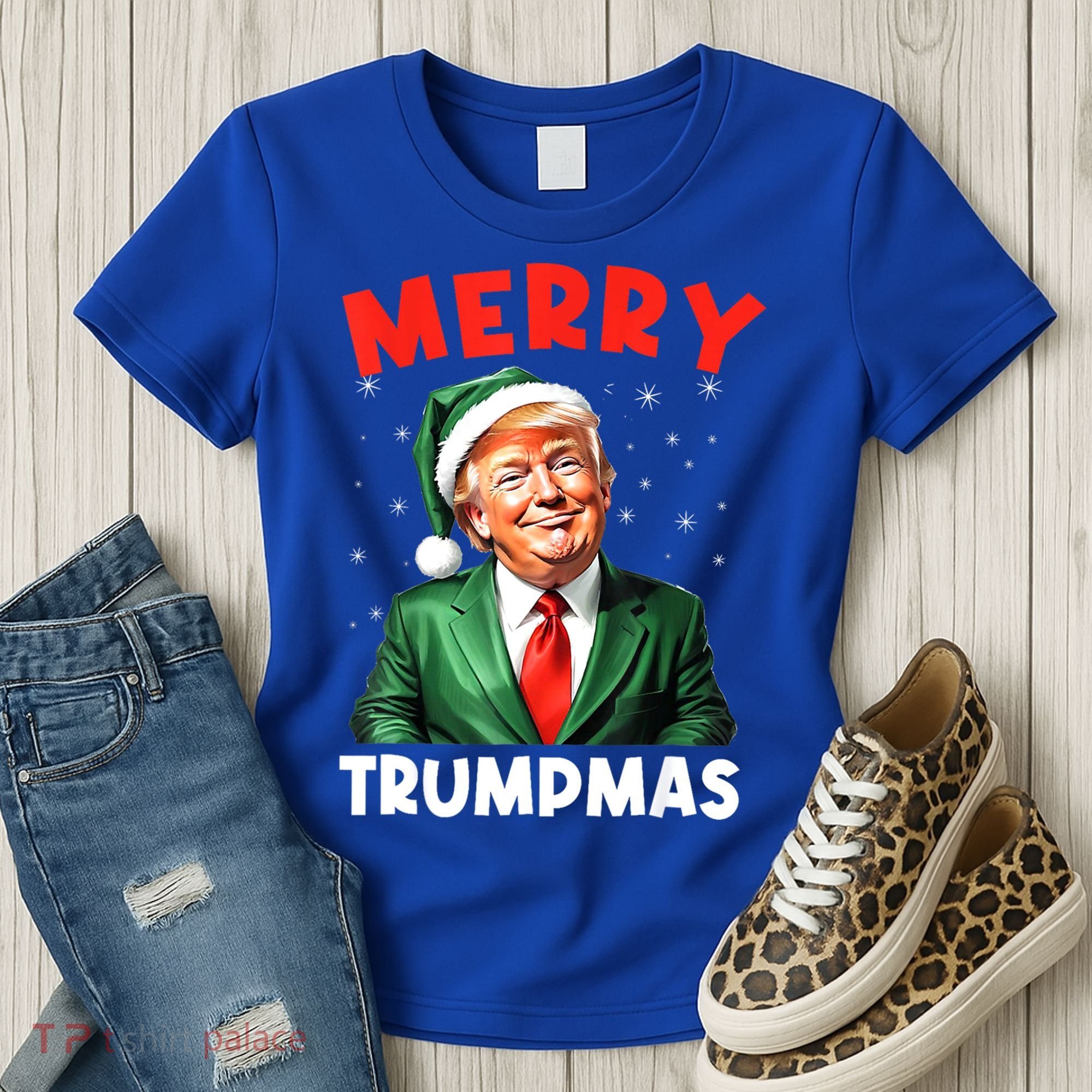 Merry Trumpmas Trump Christmas Santa Hat Gift Women's T-Shirt