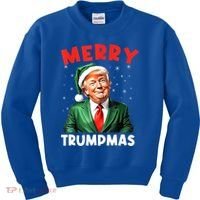 Merry Trumpmas Trump Christmas Santa Hat Gift Kids Sweatshirt thumb 0