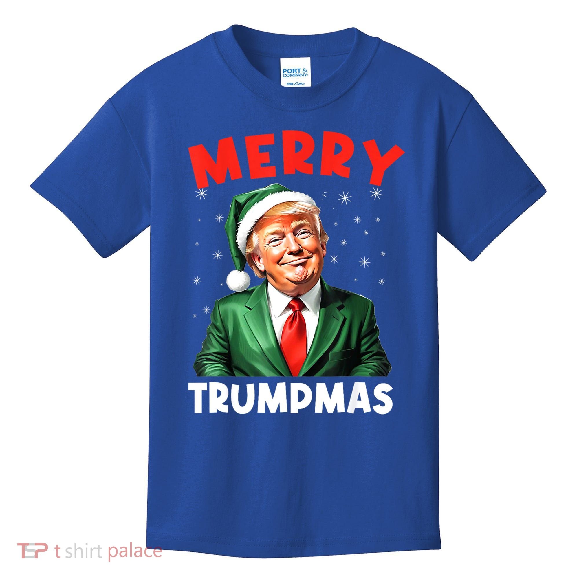 Merry Trumpmas Trump Christmas Santa Hat Gift Kids T-Shirt