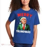 Merry Trumpmas Trump Christmas Santa Hat Gift Kids T-Shirt thumb 2