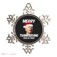 Merry Thanksgiving Trick Or Treat Funny Christmas Joe Biden Ornament thumb 0