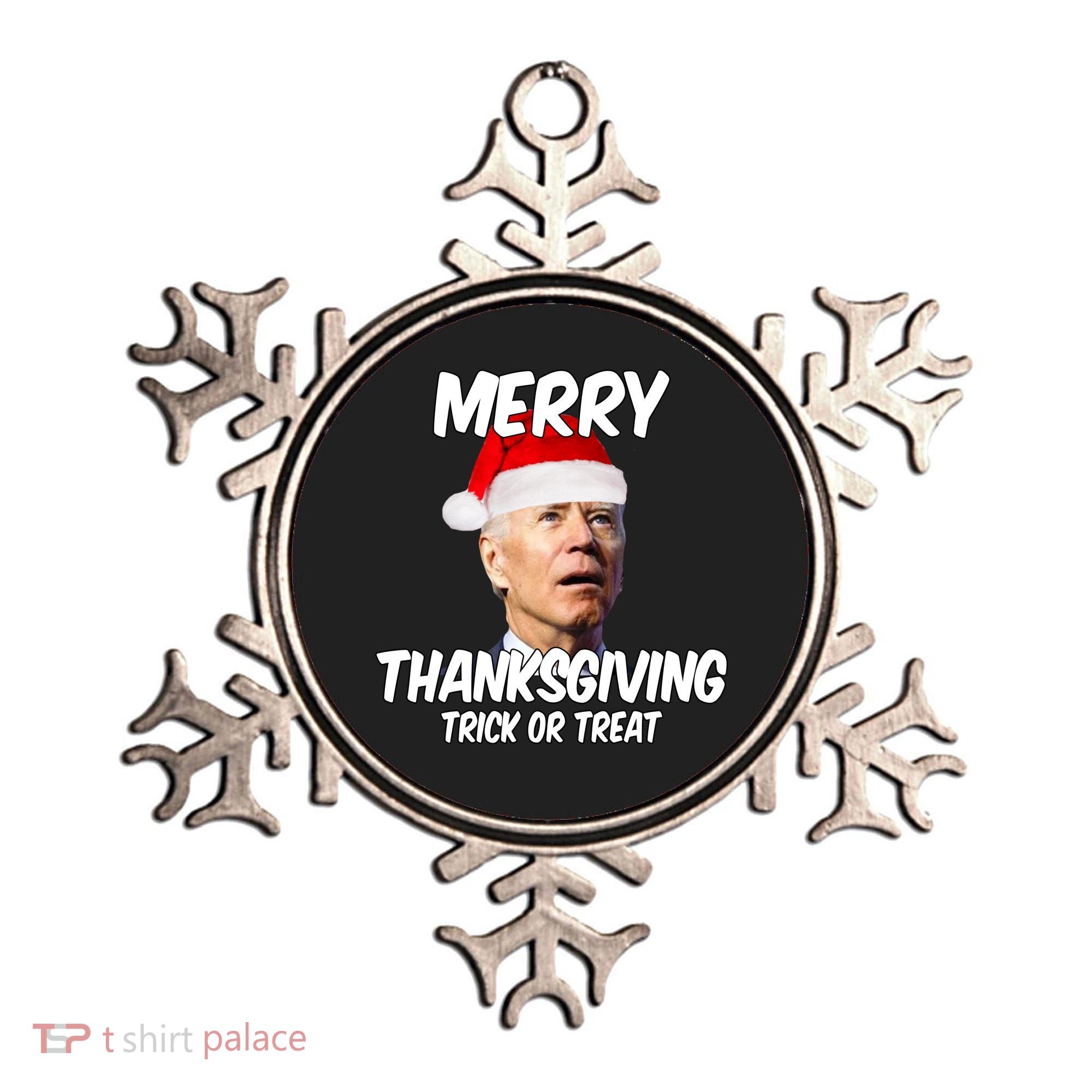 Merry Thanksgiving Trick Or Treat Funny Christmas Joe Biden Ornament