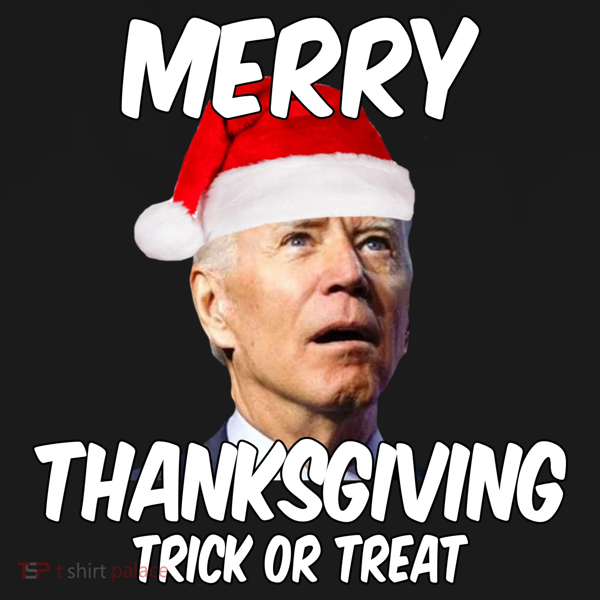 Merry Thanksgiving Trick Or Treat Funny Christmas Joe Biden Kids Sweatshirt