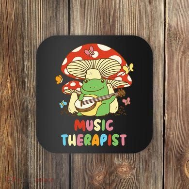 Music Therapist Therapy Design Cottage Core Coaster