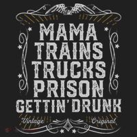 Mama Trains Trucks Prison Gettin Drunk Country Music Gift Golf Towel thumb 3