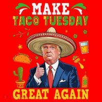 Make Taco Tuesday Great Again Trump Mexican Fiesta Santa Hat thumb 1