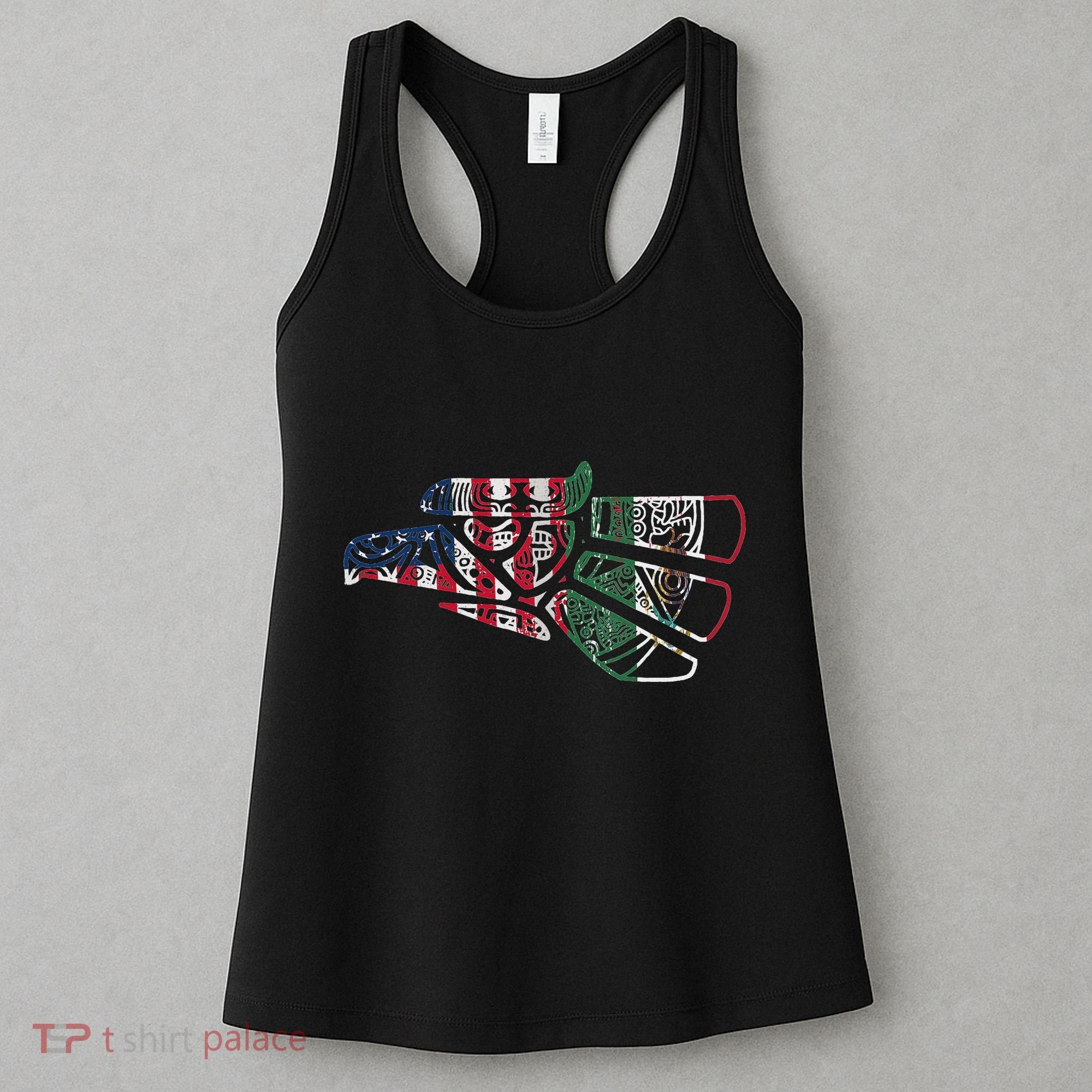 Mexico T Us Flag Patriot Mexican Flag American Flag Women's Tank Top