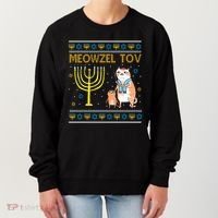 Meowzel Tov Ugly Hanukkah Cat Funny Women's Sweatshirt thumb 0