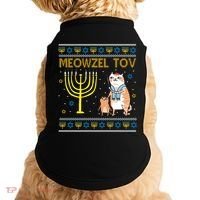 Meowzel Tov Ugly Hanukkah Cat Funny Doggie Tank thumb 0