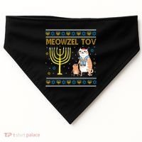 Meowzel Tov Ugly Hanukkah Cat Funny USA-Made Doggie Bandana thumb 0