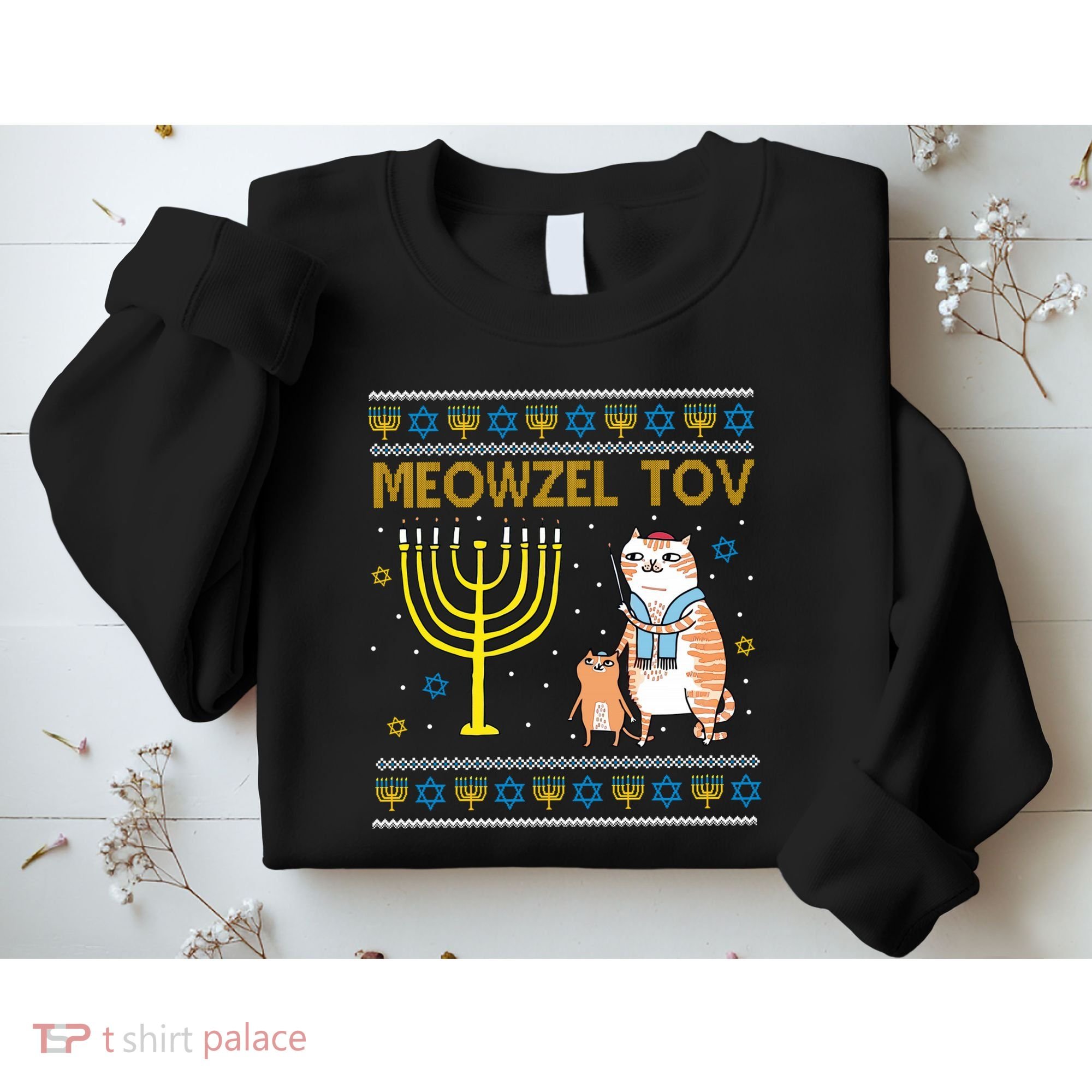 Meowzel Tov Ugly Hanukkah Cat Funny Sweatshirt