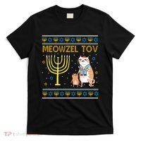 Meowzel Tov Ugly Hanukkah Cat Funny T-Shirt thumb 0