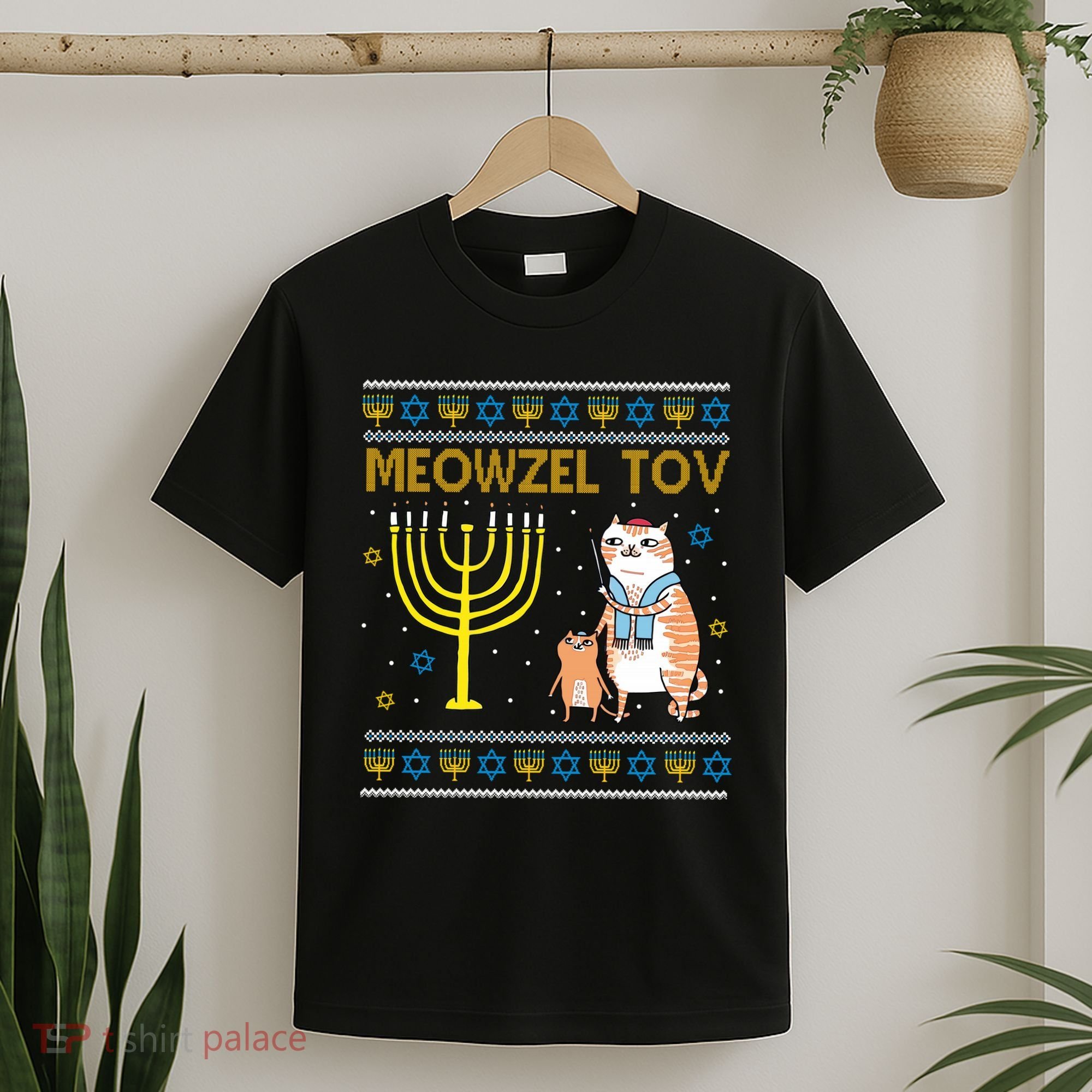 Meowzel Tov Ugly Hanukkah Cat Funny T-Shirt