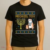 Meowzel Tov Ugly Hanukkah Cat Funny T-Shirt thumb 3