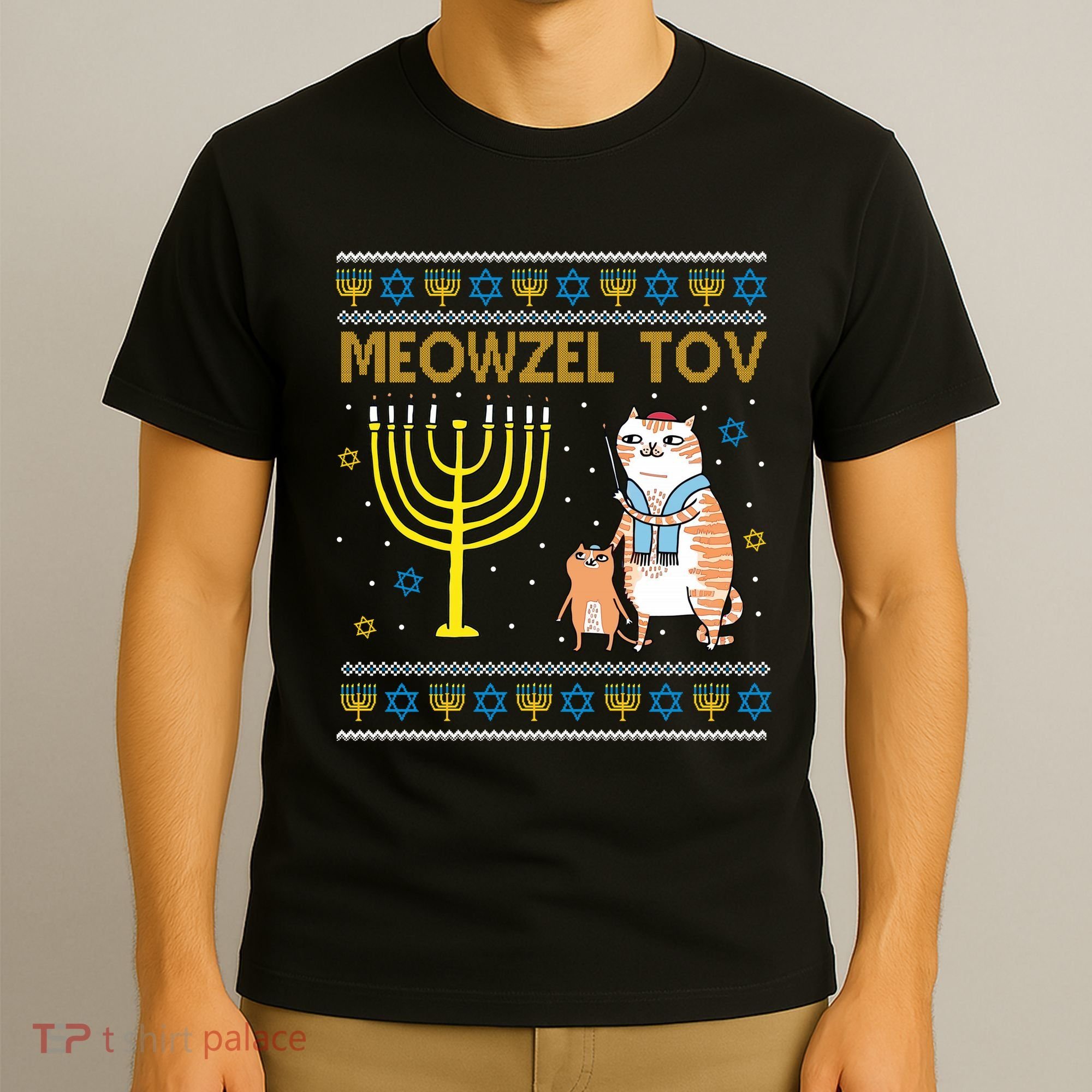 Meowzel Tov Ugly Hanukkah Cat Funny T-Shirt