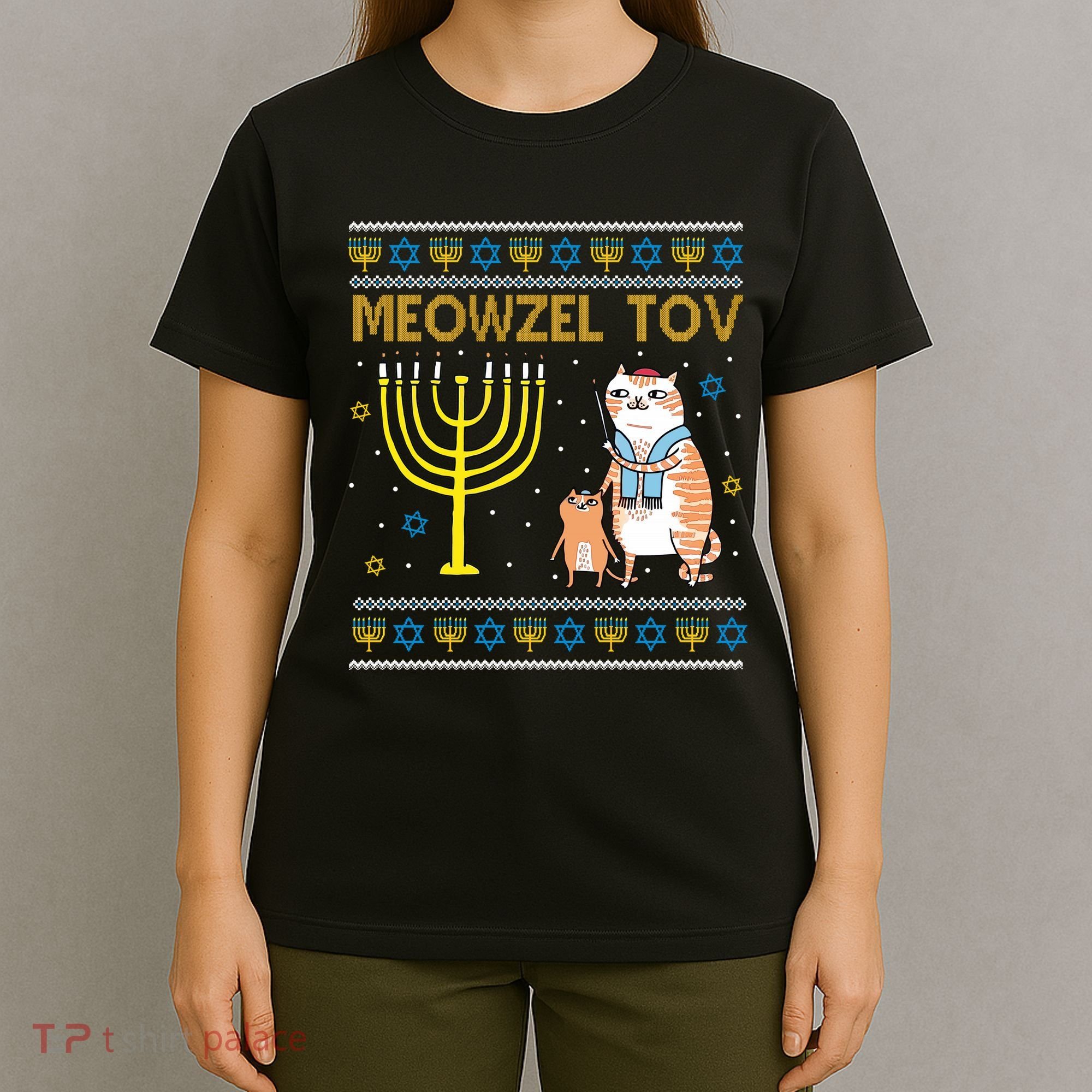 Meowzel Tov Ugly Hanukkah Cat Funny T-Shirt
