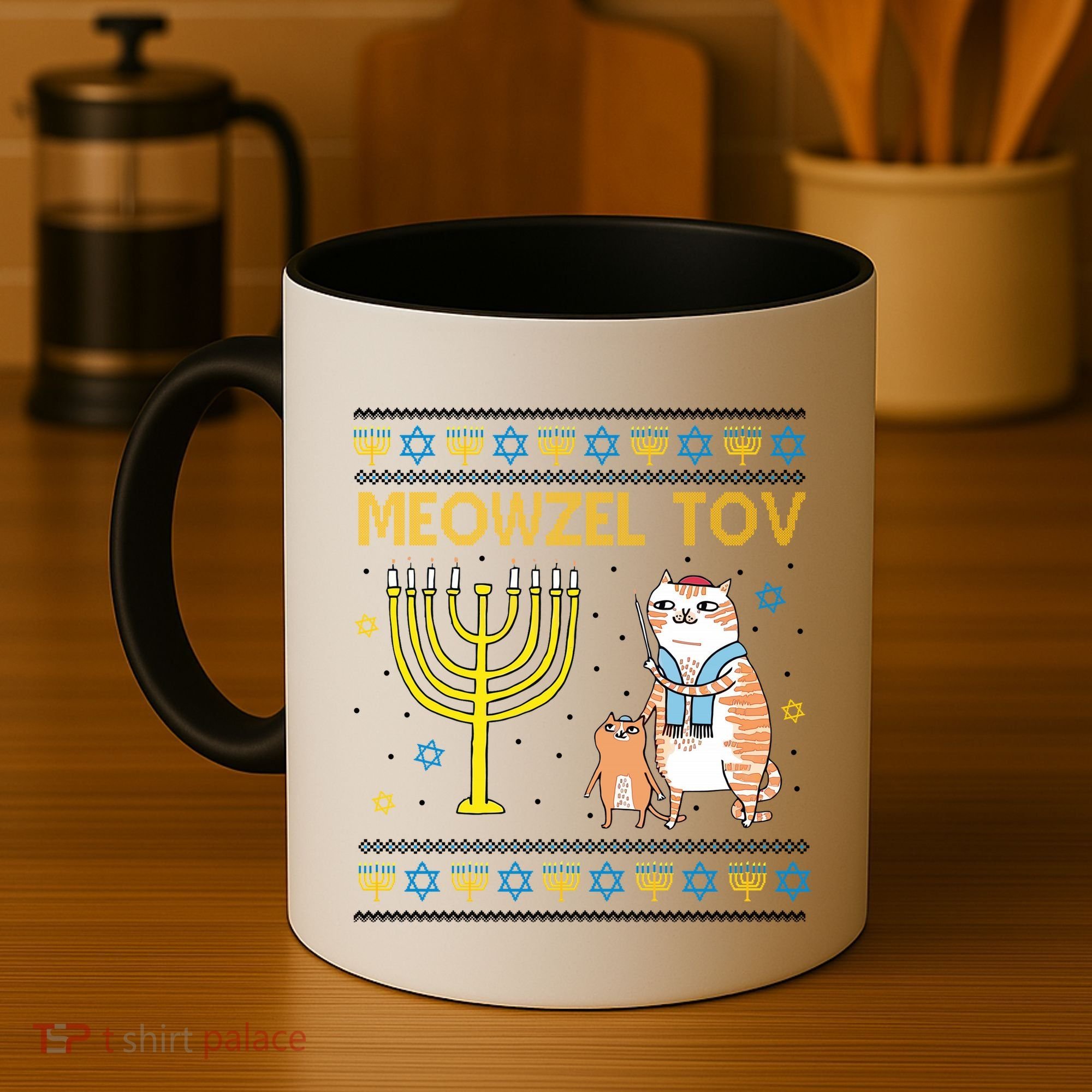 Meowzel Tov Ugly Hanukkah Cat Funny Coffee Mug