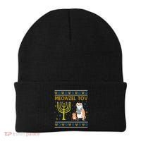 Meowzel Tov Ugly Hanukkah Cat Funny Beanie thumb 0