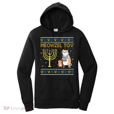 Meowzel Tov Ugly Hanukkah Cat Funny Women's Hoodie